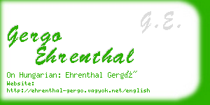 gergo ehrenthal business card